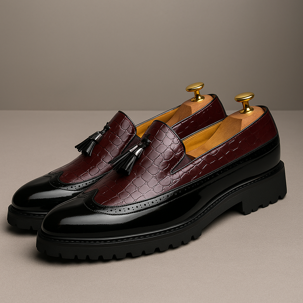 Dalton Vale Loafers – mocassins homme cuir embossé crocodile Valenne