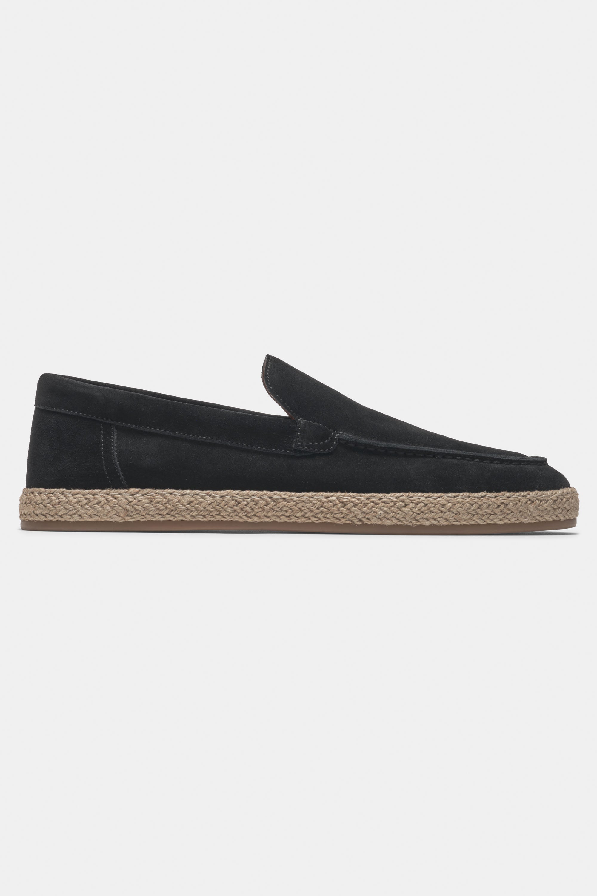 Espadrille Loafer Noir – mocassins daim jute homme Valenne