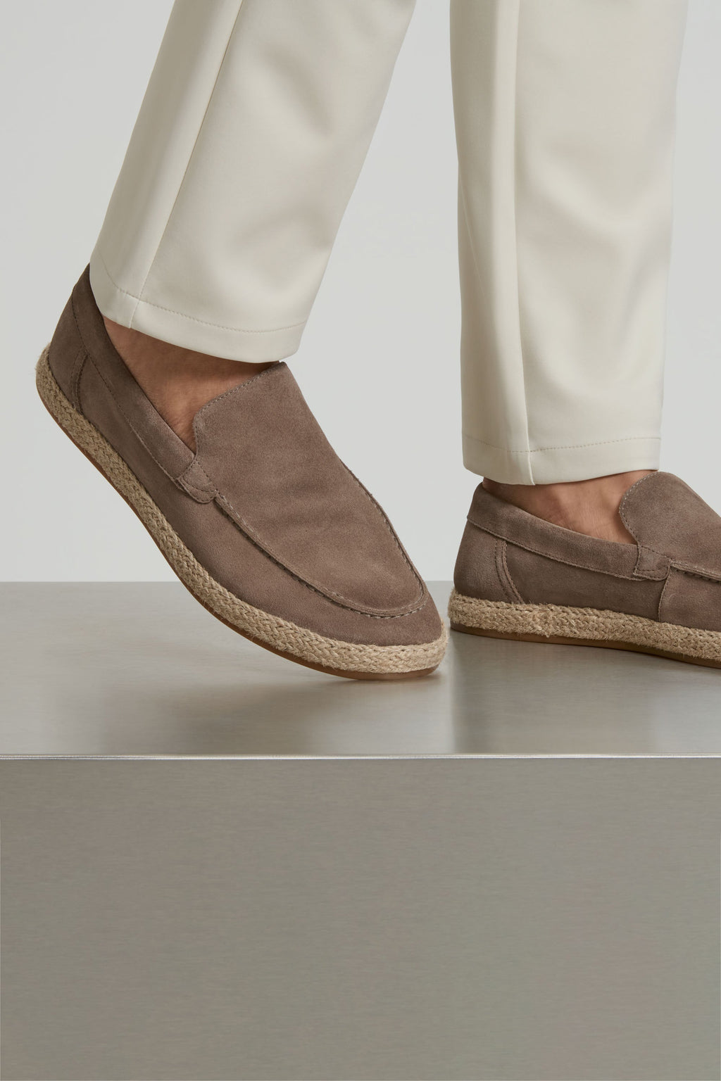 Loafer espadrille taupe – vue latérale jute tressé
