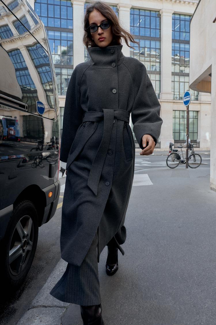 Manteau Femme Col Montant Souple avec Ceinture – Valenne™