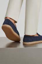 Espadrille Loafer bleu marine – détail bordure jute tressé