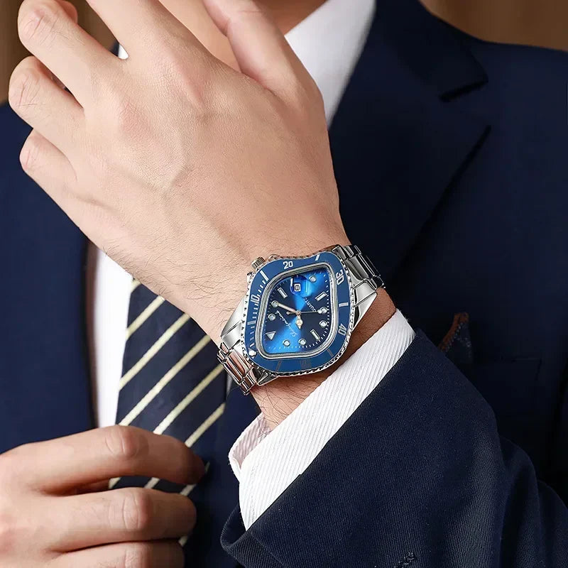 Montre surréaliste acier – vue lifestyle
