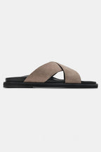 Stefano Sandals Tan – sandales daim croisé homme Valenne