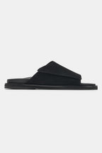 Vino Sandals Noir – slides daim velcro homme Valenne