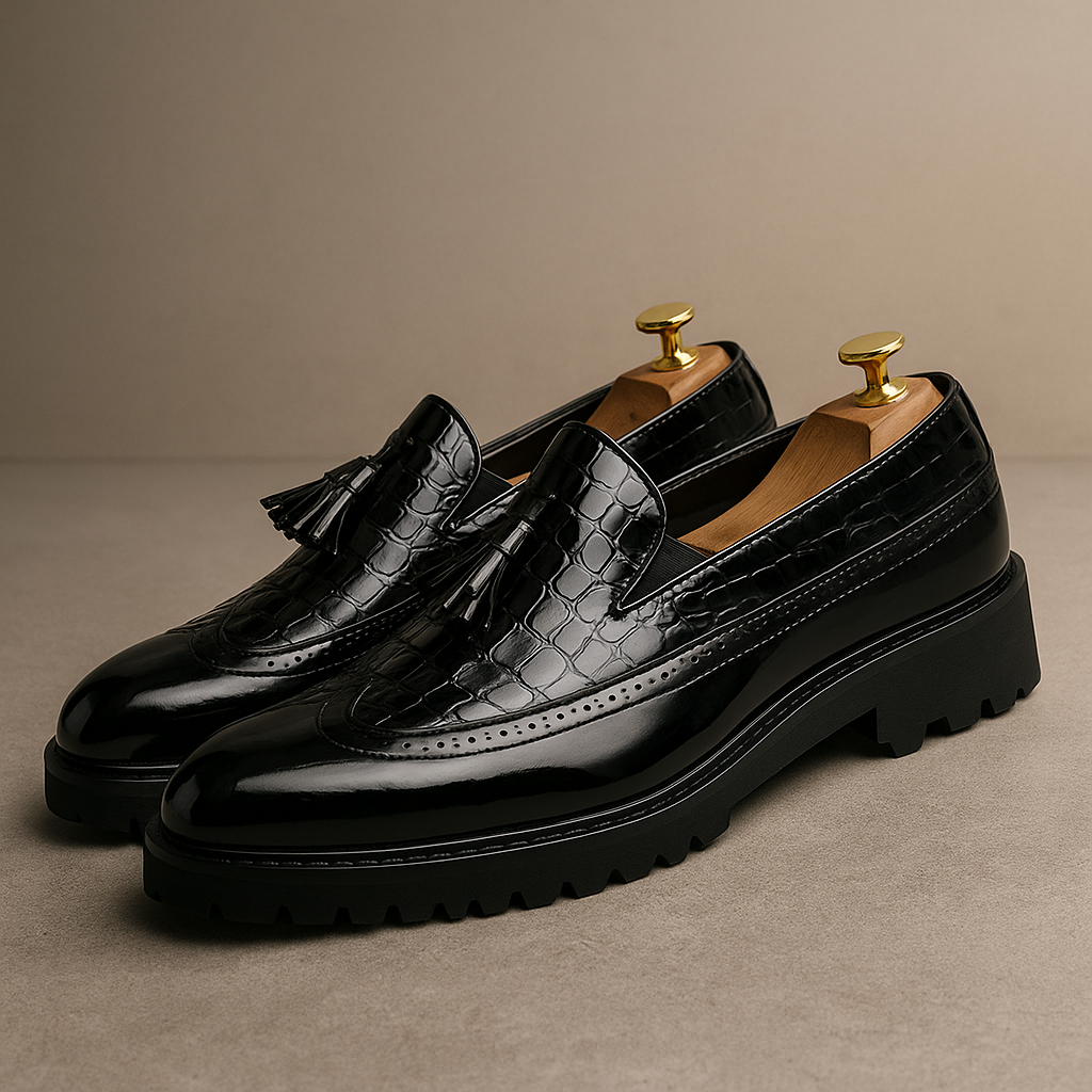 Dalton Vale Loafers – mocassins luxe vue laterale detail empeigne