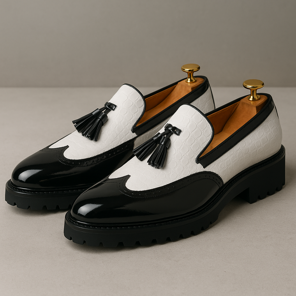 Dalton Vale Loafers Phantom Croc – detail texture crocodile embosse premium
