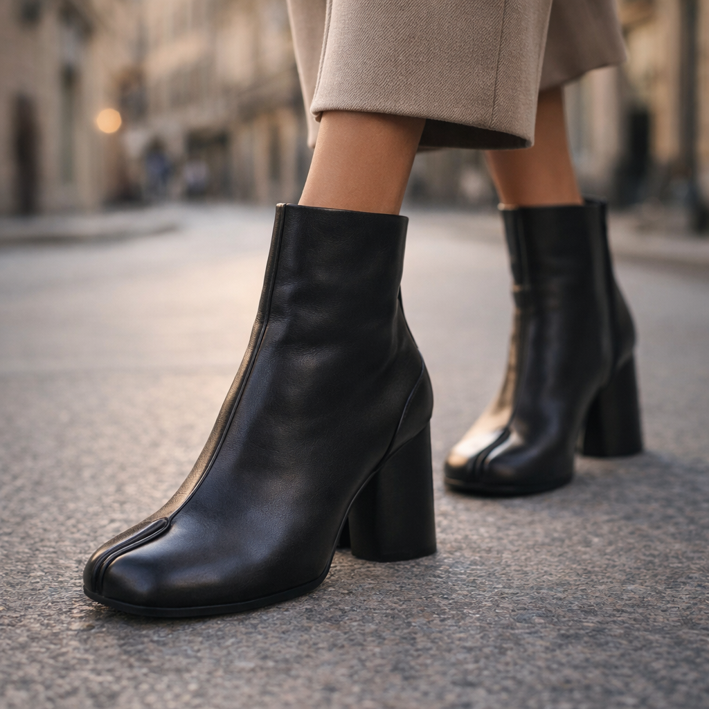 Bottes Cuir Femme Ansel Noir Détail – Valenne