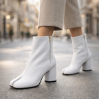 Bottes Cuir Ansel Blanc – Valenne