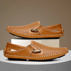 Sandales homme cuir respirant – vue semelle