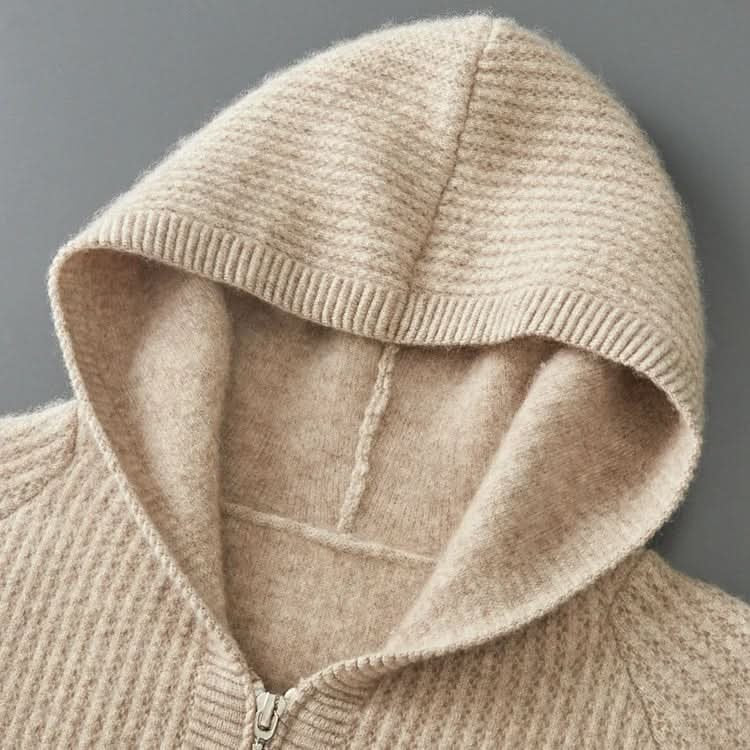 Zip Hoodie Cachemire Homme Noah Beige – Valenne