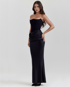 Rosalind robe noire Valenne – détail corsage baleiné