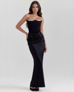Robe maxi noire soirée femme – vue latérale