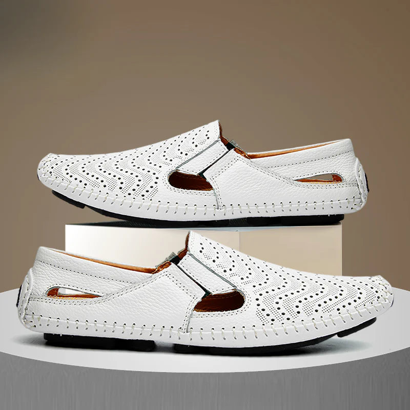 Sandales cuir italien homme – vue de profil