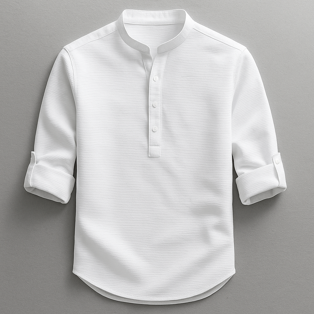 Chemise Henley Hudson Homme Blanc – Valenne