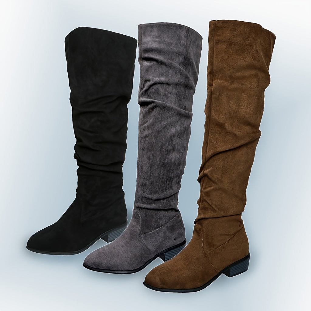 Bottes Suédine Femme Jolie Vue Face – Valenne