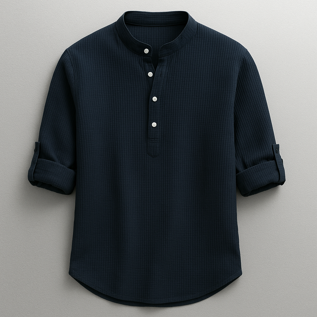 Chemise Henley Hudson Homme Marine – Valenne