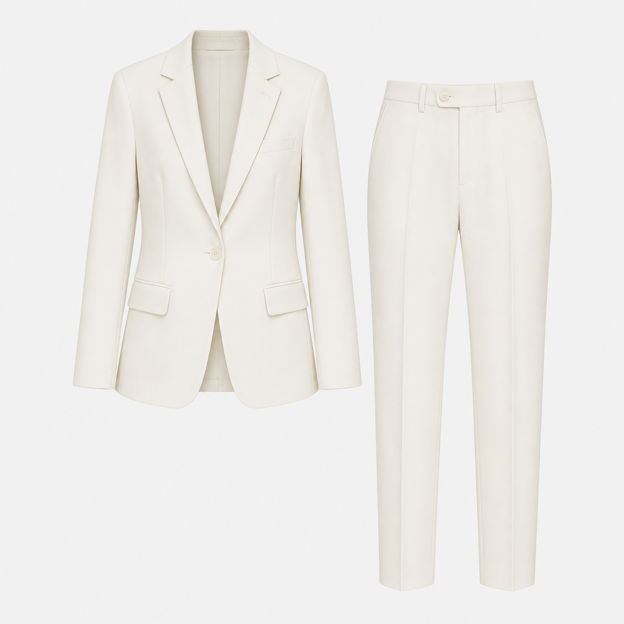 Ensemble Tailleur Blanc Blazer Pantalon – Valenne