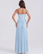 Siena robe longue bleue – silhouette complète romantiqueele