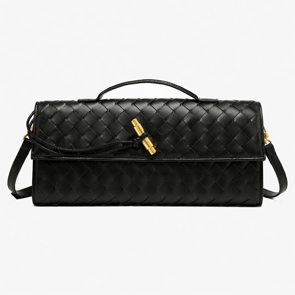 Pochette Luxe Tressée Noire – Valenne