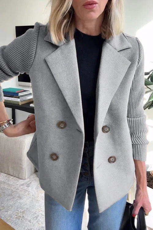 Blazer en maille douce gris pour femme – veste élégante