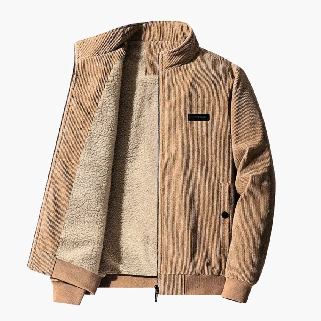 Blouson aviateur homme beige poignets côtelés – veste casual chic