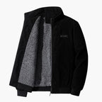 Blouson bomber homme noir surface structurée – veste zippée moderne