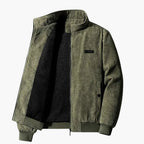 Blouson bomber homme vert militaire zip frontal – style urbain mi-saison