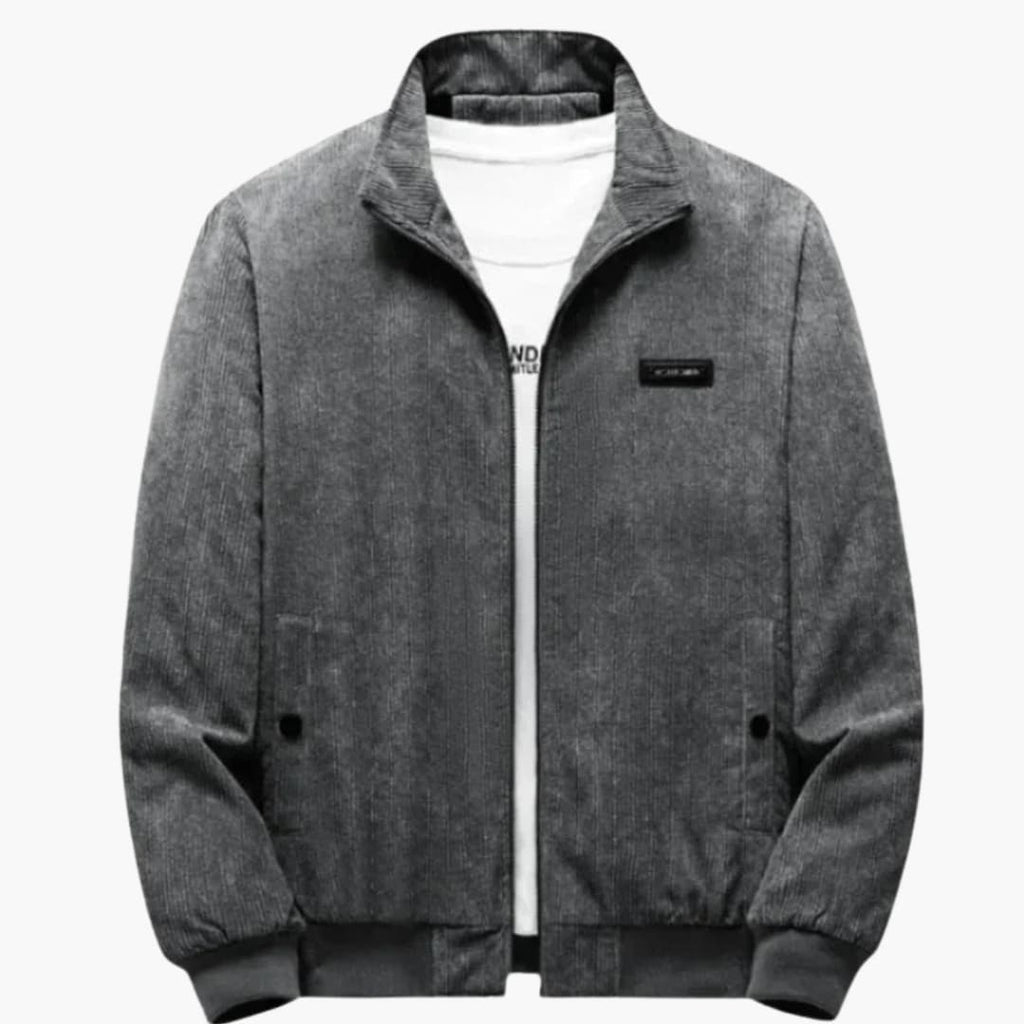 Blouson bomber homme gris col montant surface texturée – Valenne