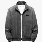 Blouson bomber homme gris col montant surface texturée – Valenne