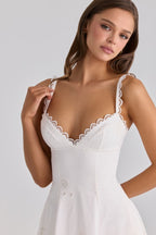 Robe Tatiana midi blanche – vue de face