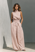 Ensemble Deux Pièces Femme Rose Clair Taille Haute – Valenne