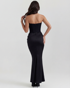 Robe longue noire femme élégante – vue complète
