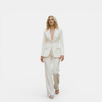 Tailleur Femme Blanc Vue Profil – Valenne