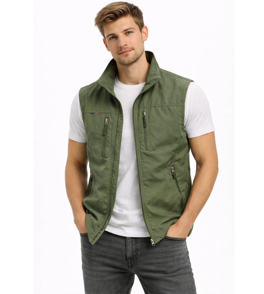 Bodywarmer Homme Rouge Col Montant – Valenne