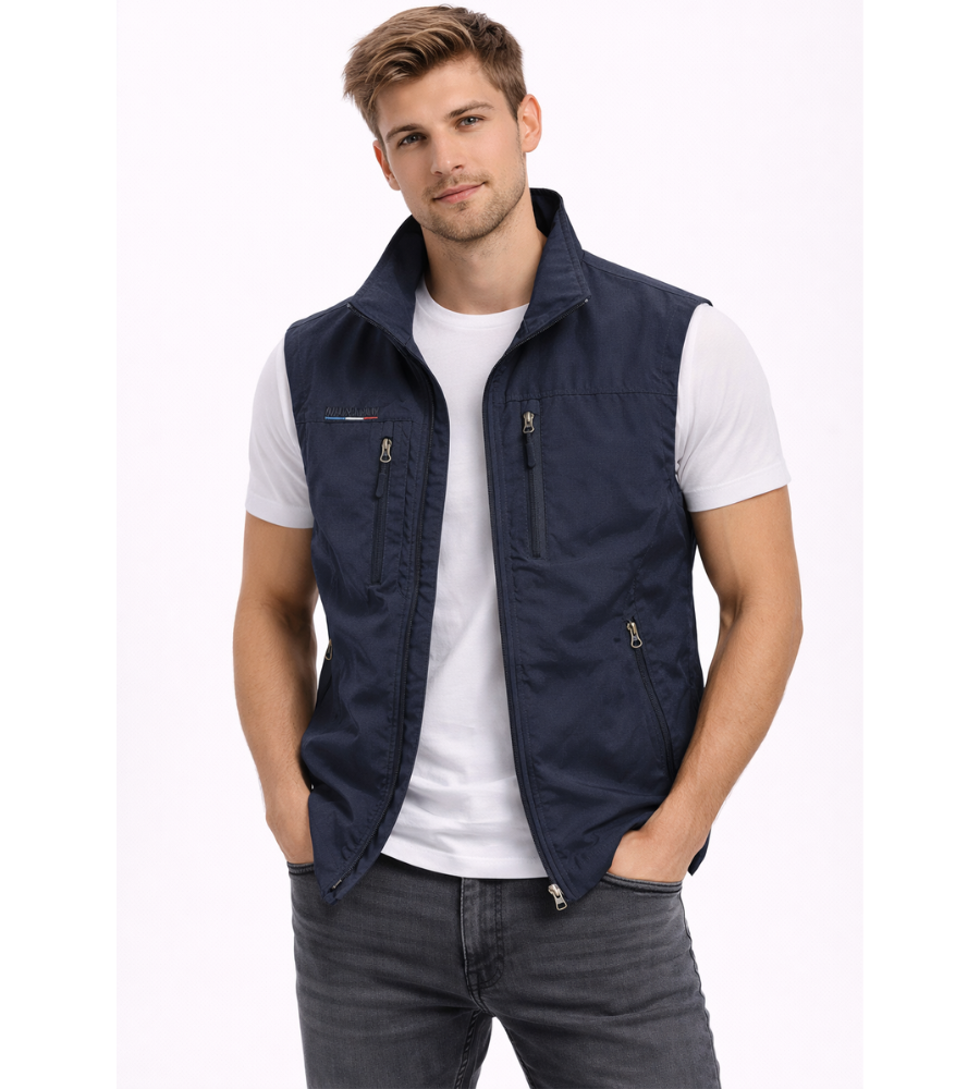 Bodywarmer Homme Gris Zip Poches – Valenne