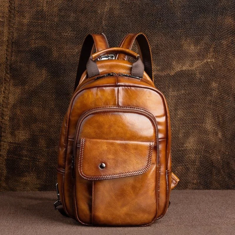 Sac à Dos Cuir Jase Revival Grain Foncé – Valenne