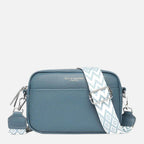 Sac Bandoulière Cuir Sangle Géométrique Bleu – Valenne