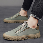 Hutton Canvas Trainer gris – vue de face sneakers premium