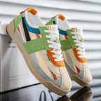 Hensen Retro Sneakers Vert Orange – vue principale sneakers rétro homme Valenne
