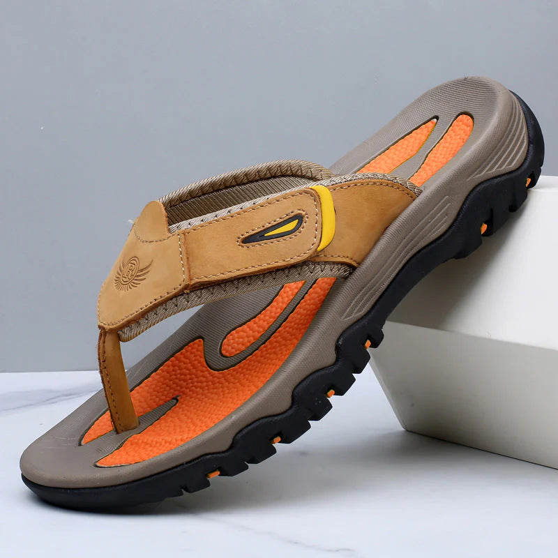 Sandales homme été cuir – semelle confort