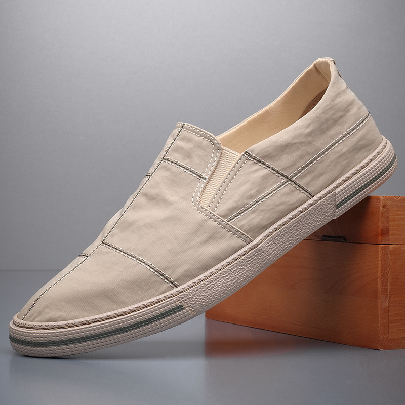 Slip-on Mondrian canvas – détail semelle et tige imprimée