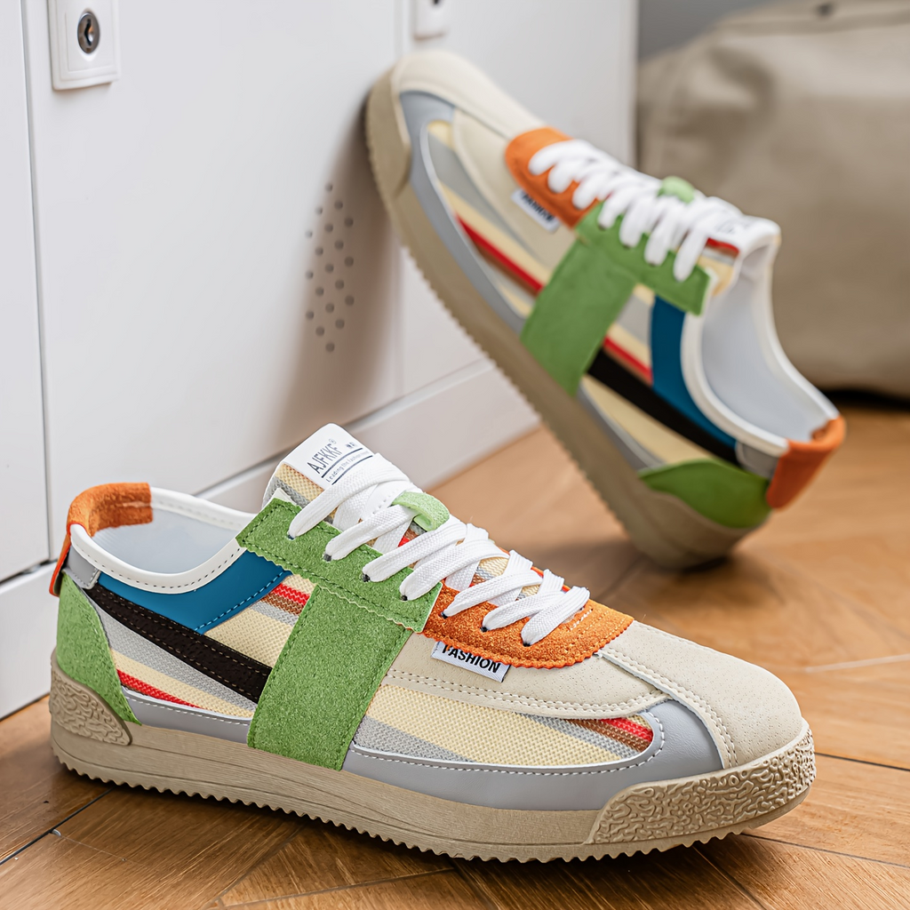 Sneakers rétro homme multi-panneaux – vue latérale Hensen