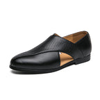 Mocassins cuir tressés Panache – détail coutures