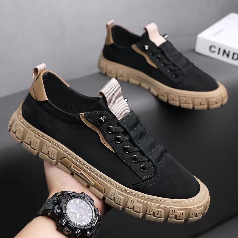 Sneakers homme canvas premium – détail coutures renforcées