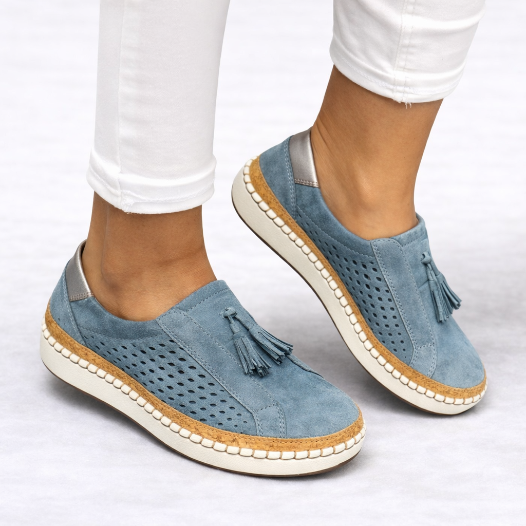 Chaussures Slip-On Orthopédiques Femme Bleu – Valenne