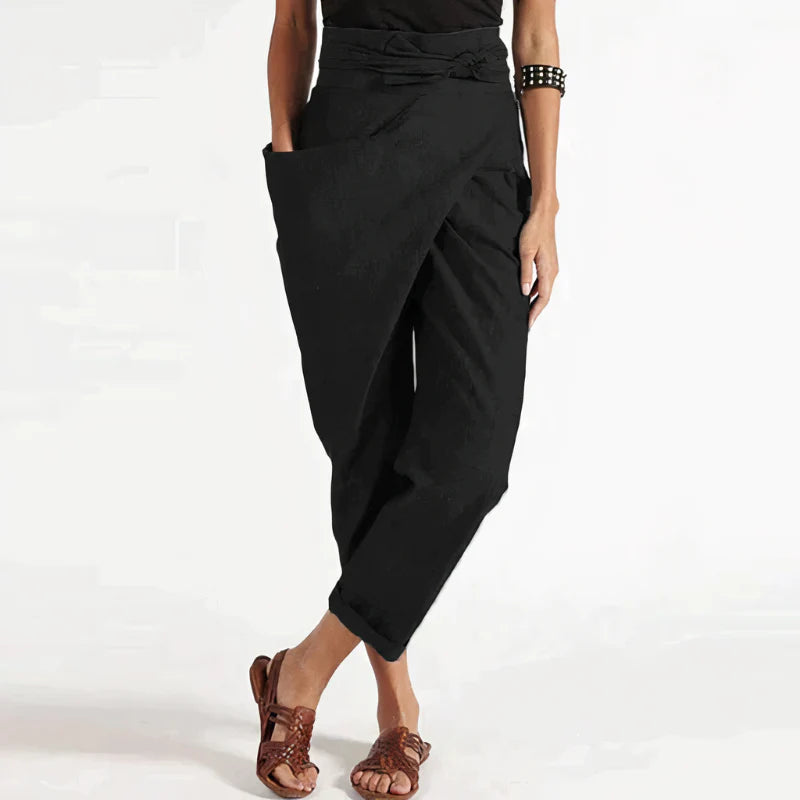Pantalon cropped coupe portefeuille élégante