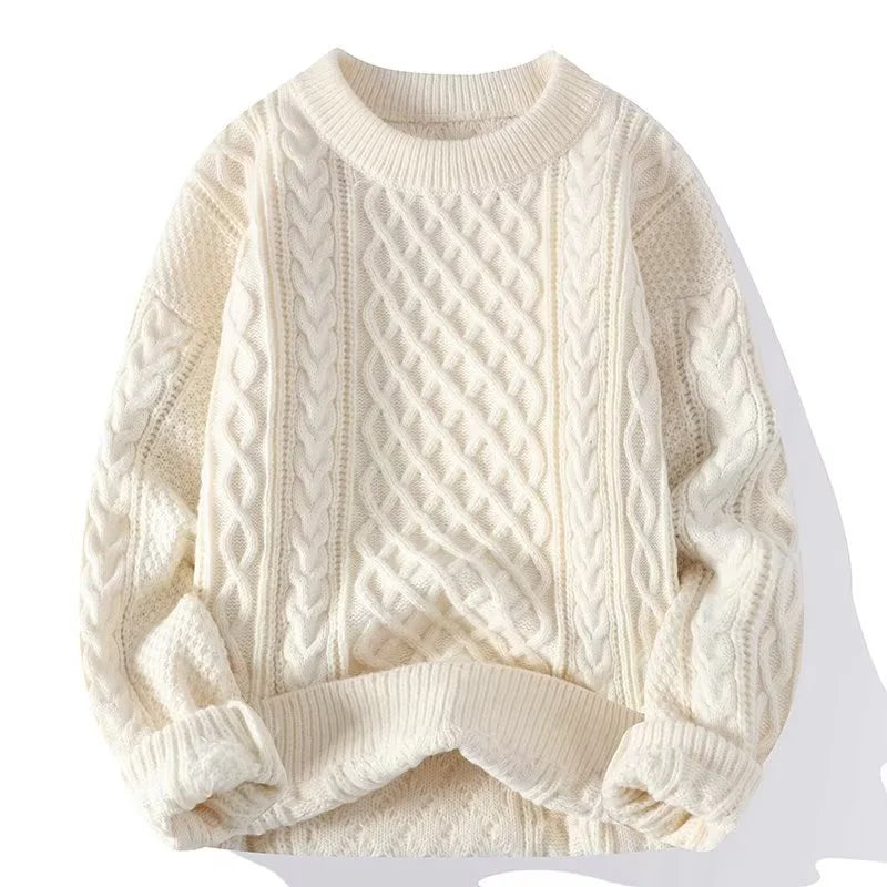 Pull homme maille torsadée