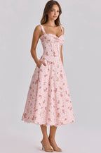 Robe Rosalee rose – détail dentelle