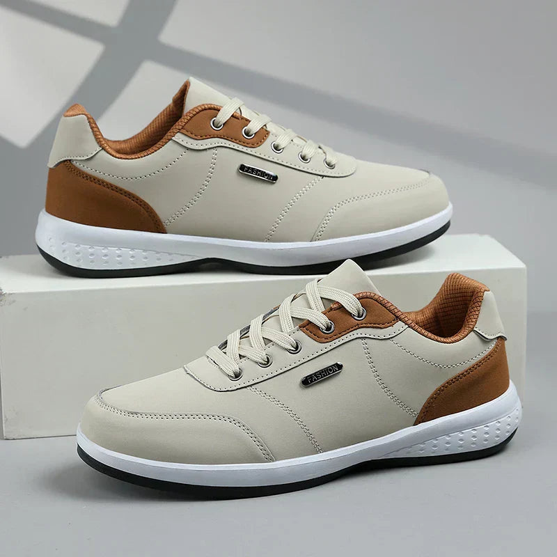 Fairfax Cushioned Trainer beige – sneakers anti-choc homme Valenne