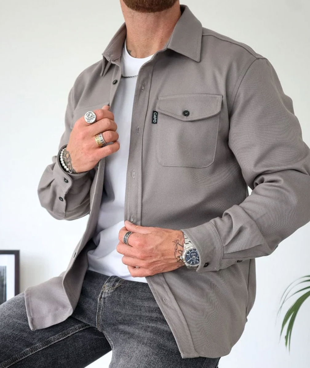 Overshirt Homme Gris – Valenne